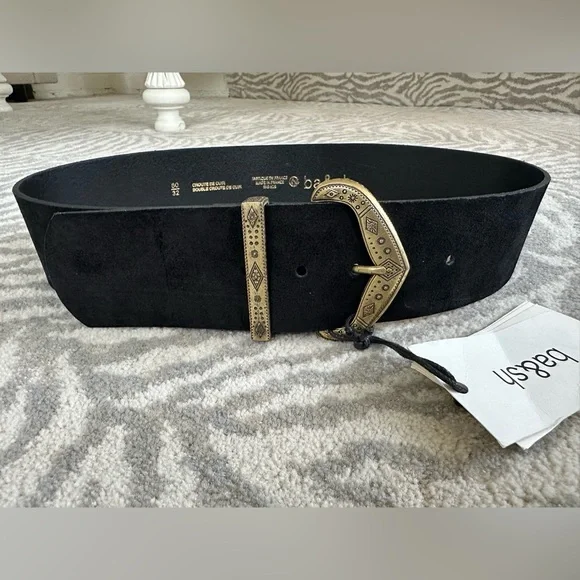 ba&sh Black Belt with Gold Buckle Belt With Finely Crafted Buckle Bilissi Black // ba&sh US main image 2